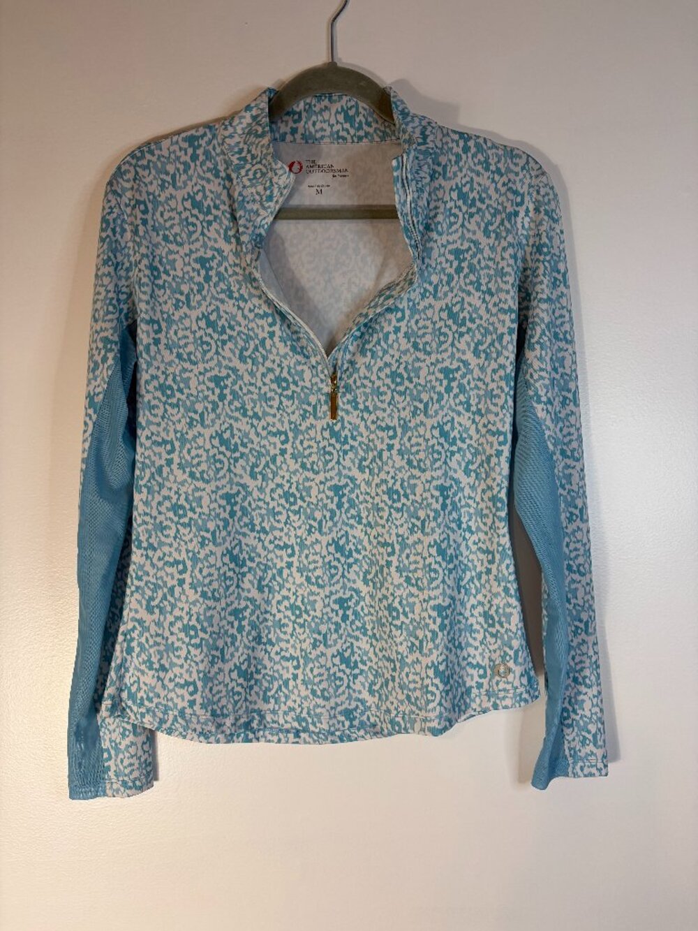 The American Outdoorsman Blue White 1/4 Zip Shirt
